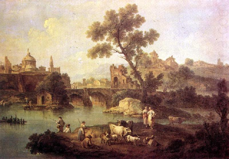 Landscape with River and Bridge, ZAIS, Giuseppe